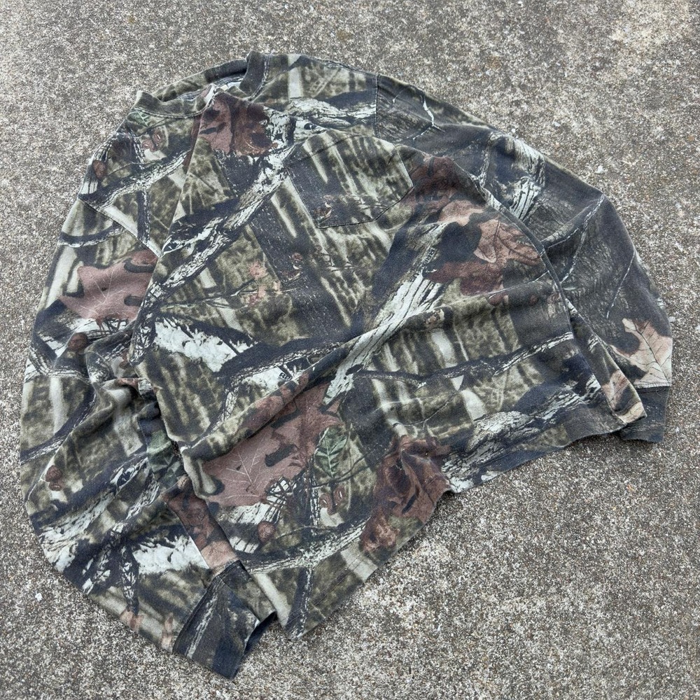 Vintage Y2K Russell Outdoors Realtree Camo Shirt Naturecore Gorpcore S f8